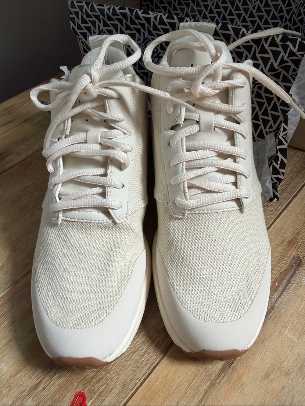 York Athletics Women's Henry  Mid Canvas Cream Knit High-Top Athletic Sneaker - Picture 3 of 7